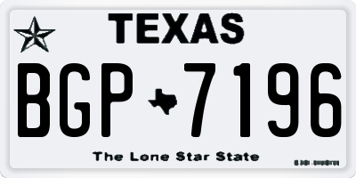 TX license plate BGP7196