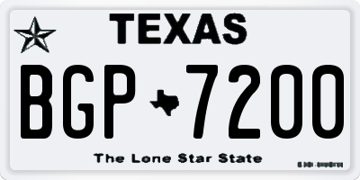 TX license plate BGP7200