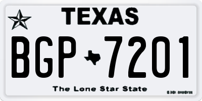 TX license plate BGP7201