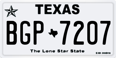 TX license plate BGP7207