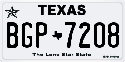 TX license plate BGP7208