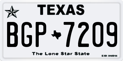 TX license plate BGP7209