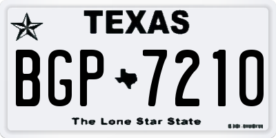 TX license plate BGP7210