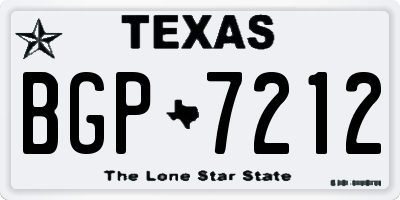 TX license plate BGP7212