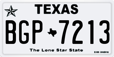 TX license plate BGP7213