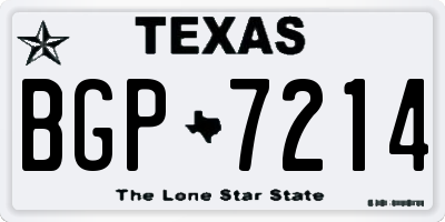 TX license plate BGP7214