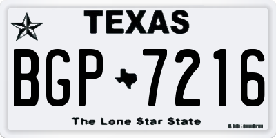 TX license plate BGP7216