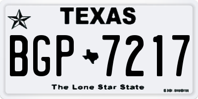 TX license plate BGP7217