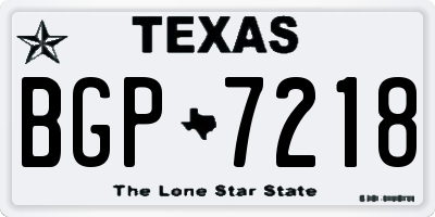 TX license plate BGP7218