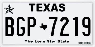 TX license plate BGP7219