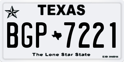 TX license plate BGP7221