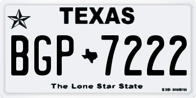 TX license plate BGP7222