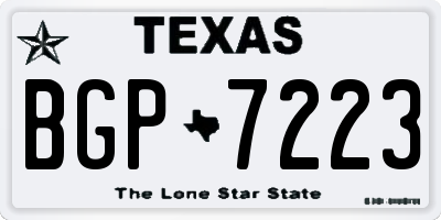 TX license plate BGP7223