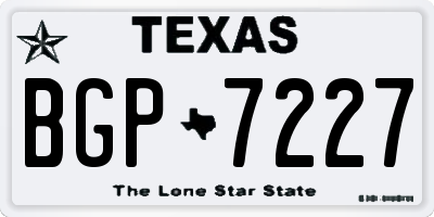 TX license plate BGP7227