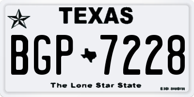 TX license plate BGP7228