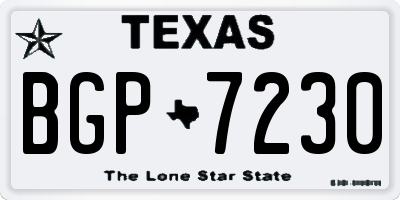 TX license plate BGP7230