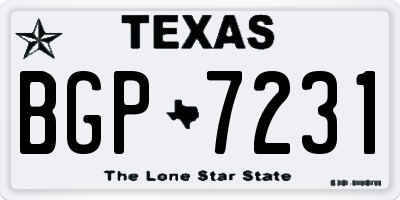 TX license plate BGP7231