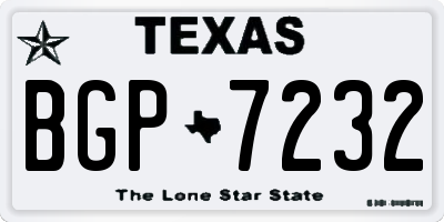 TX license plate BGP7232