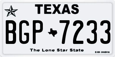 TX license plate BGP7233