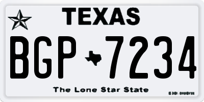 TX license plate BGP7234