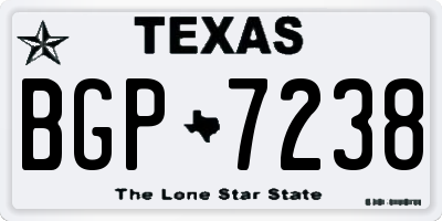 TX license plate BGP7238