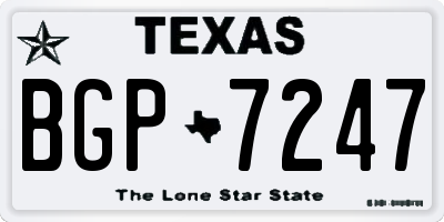 TX license plate BGP7247