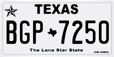 TX license plate BGP7250