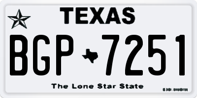 TX license plate BGP7251