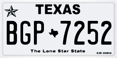 TX license plate BGP7252