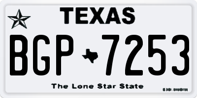 TX license plate BGP7253