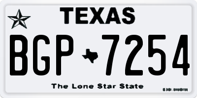 TX license plate BGP7254
