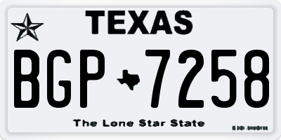 TX license plate BGP7258
