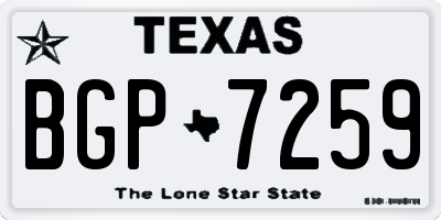 TX license plate BGP7259