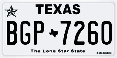 TX license plate BGP7260