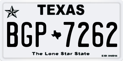 TX license plate BGP7262
