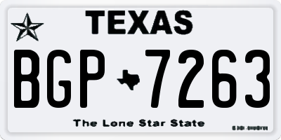 TX license plate BGP7263