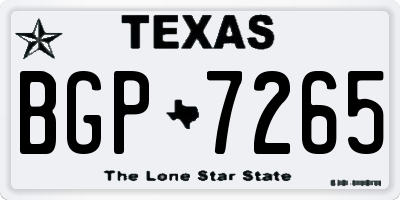 TX license plate BGP7265