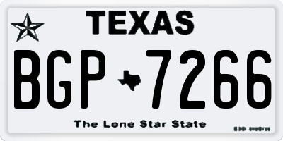 TX license plate BGP7266