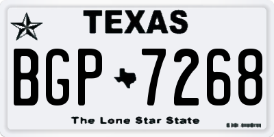 TX license plate BGP7268