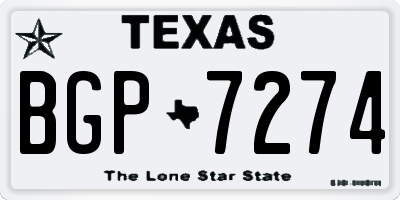TX license plate BGP7274