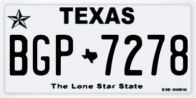 TX license plate BGP7278