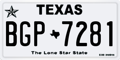 TX license plate BGP7281
