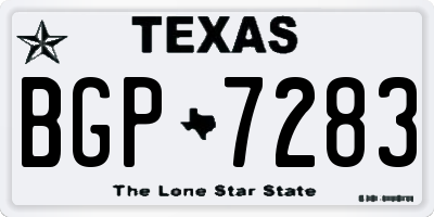 TX license plate BGP7283