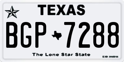 TX license plate BGP7288