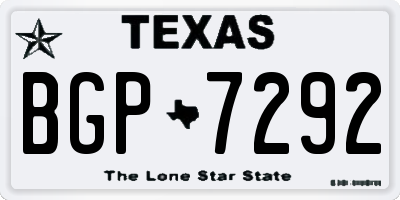TX license plate BGP7292