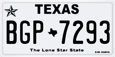 TX license plate BGP7293