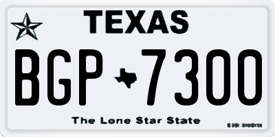 TX license plate BGP7300