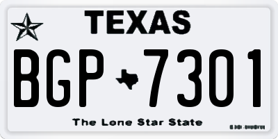 TX license plate BGP7301