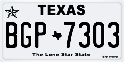 TX license plate BGP7303