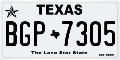 TX license plate BGP7305